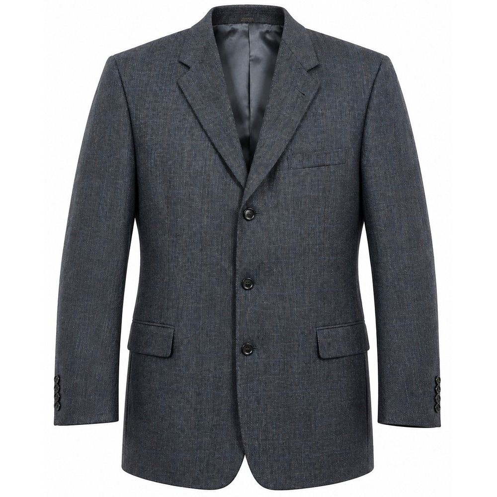 Hart Schaffner Marx Blazer Men 50L Grey Windowpane 3-Button Wool Sport Coat
